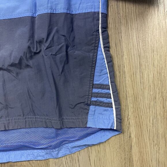 Vintage Adidas Jacket Mens Medium Blue Hooded Windbreaker Full Zip Lightweight - Picture 4 of 12